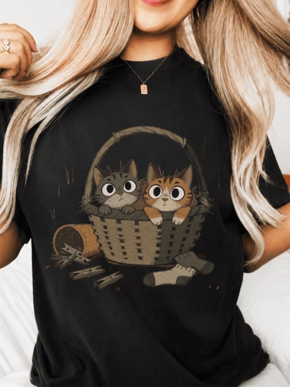 Vintage Cute Cats Graphic Tee, Cat Mom & Cat Lover Gift